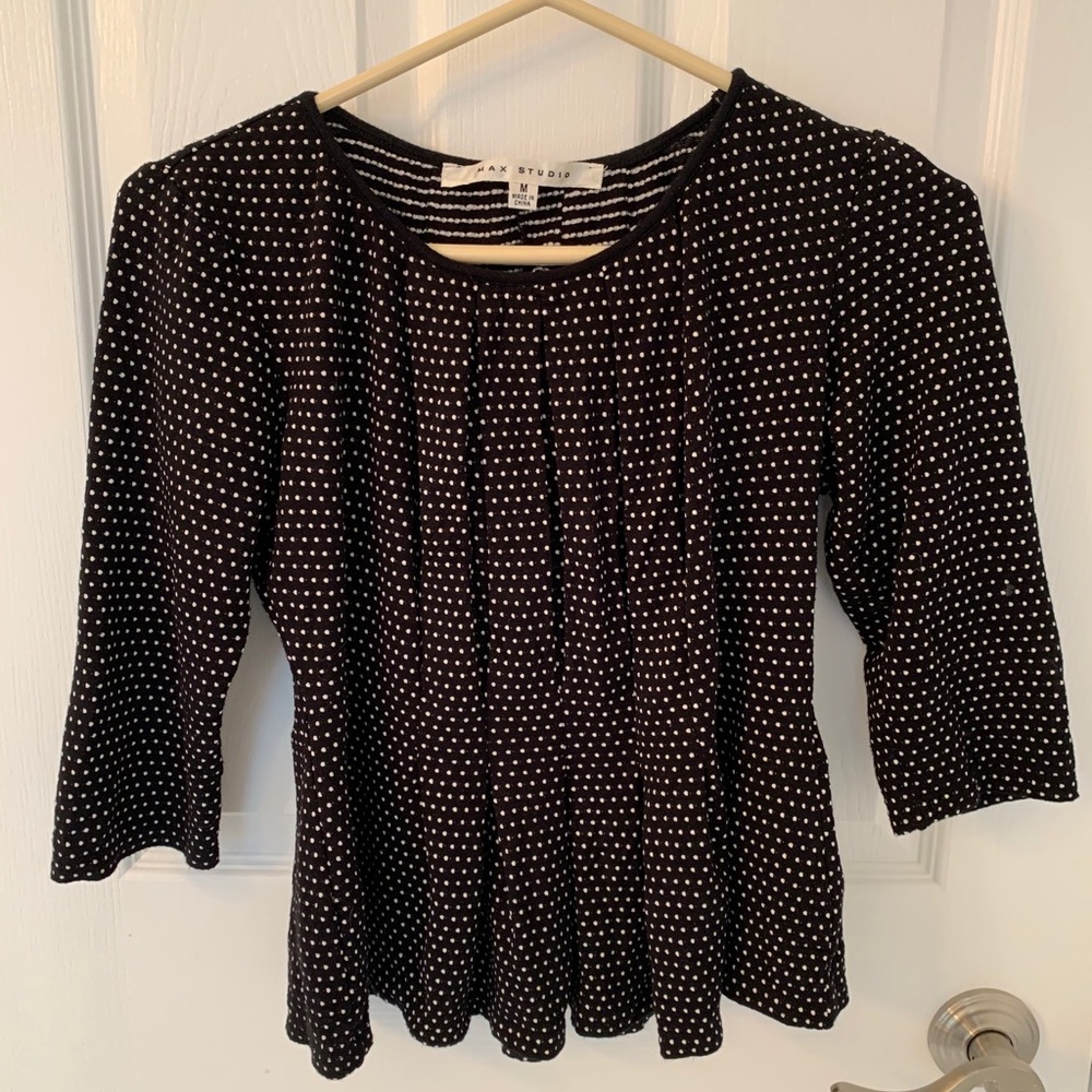 Pleated and Polka Dotted Top!